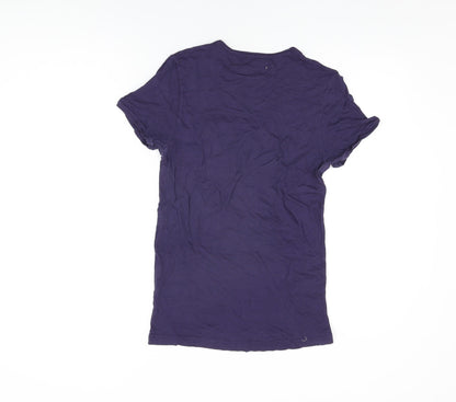 Womens UK Size S Zara Blue Basic T-Shirt