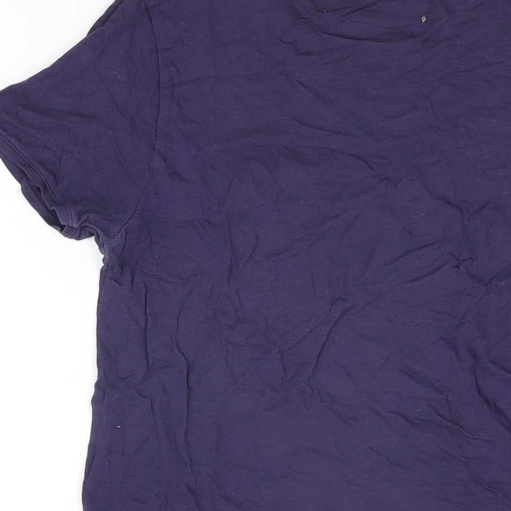 Womens UK Size S Zara Blue Basic T-Shirt