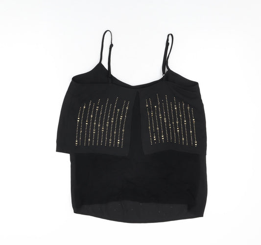 Womens UK Size 10 NEXT Black Camisole T-Shirt