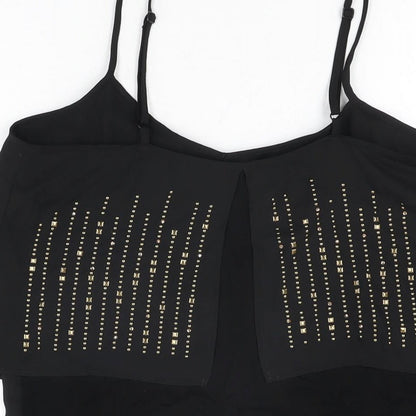 Womens UK Size 10 NEXT Black Camisole T-Shirt