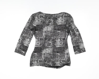 Womens UK Size 12 Roman Black Basic T-Shirt