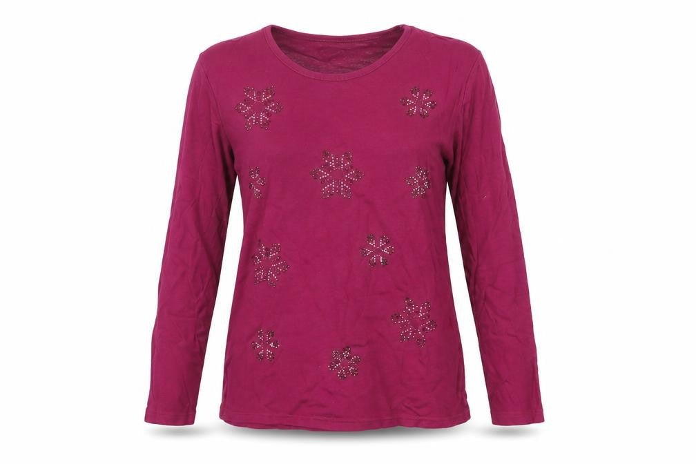 Womens UK Size M Isle Pink Basic T-Shirt