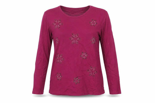 Womens UK Size M Isle Pink Basic T-Shirt