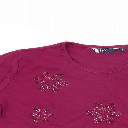 Womens UK Size M Isle Pink Basic T-Shirt
