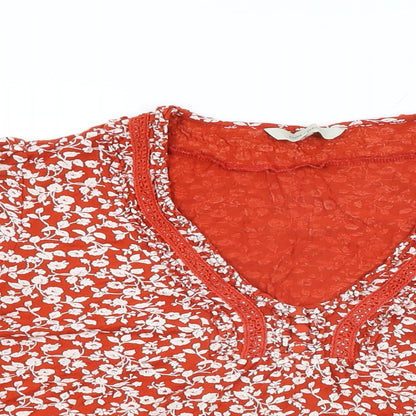 Womens UK Size 20 Rocha John Rocha Red Basic T-Shirt
