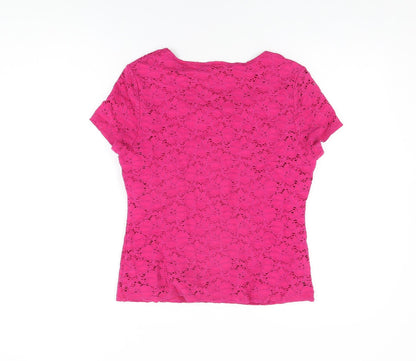 Womens UK Size M Precis Pink Basic T-Shirt