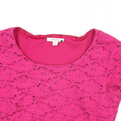 Womens UK Size M Precis Pink Basic T-Shirt