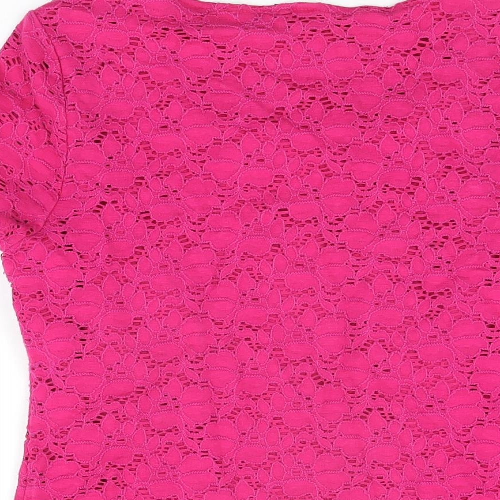 Womens UK Size M Precis Pink Basic T-Shirt