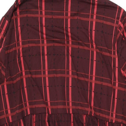 Simply Be Womens Red Plaid Polyester Shift Size 18 High Neck Pullover