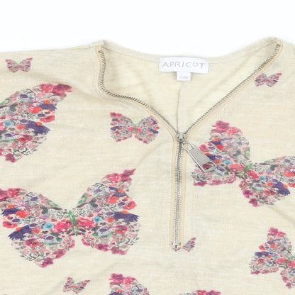 Womens UK Size S Apricot Beige Basic T-Shirt
