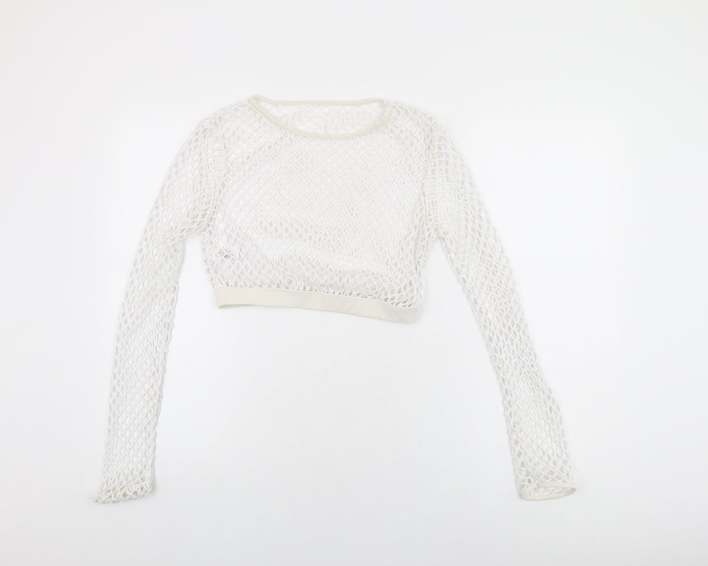 Womens UK Size 12 New Look White Cropped T-Shirt