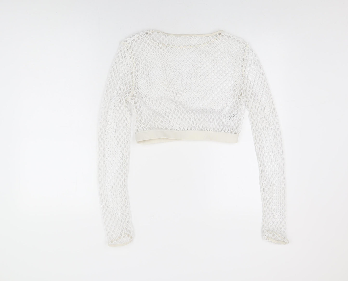 Womens UK Size 12 New Look White Cropped T-Shirt