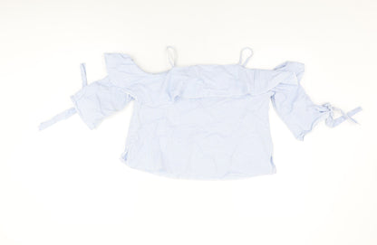 Womens UK Size 8 Topshop Blue Basic T-Shirt