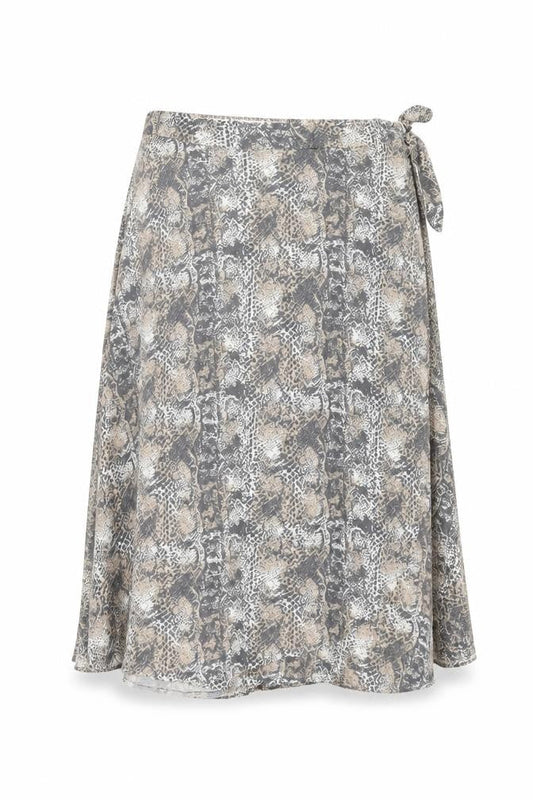 NEXT Womens Beige Animal Print Viscose Wrap Skirt Size 14 Tie