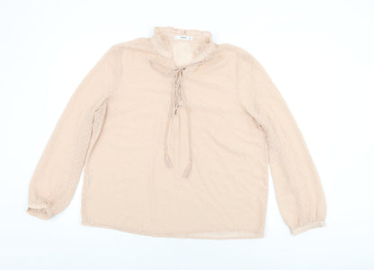 Womens UK Size L Mango Pink Basic Blouse