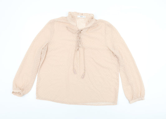 Womens UK Size L Mango Pink Basic Blouse