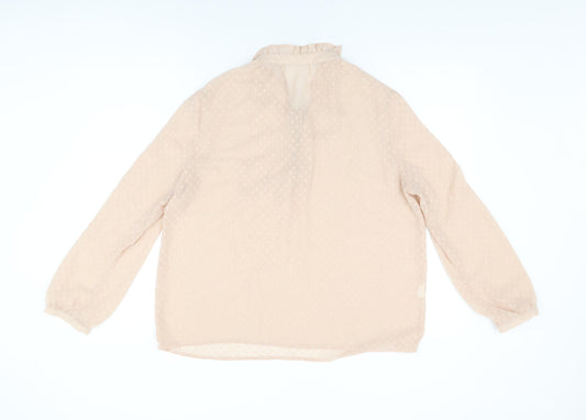 Womens UK Size L Mango Pink Basic Blouse
