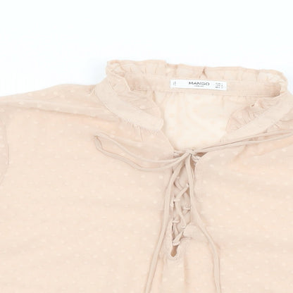 Womens UK Size L Mango Pink Basic Blouse
