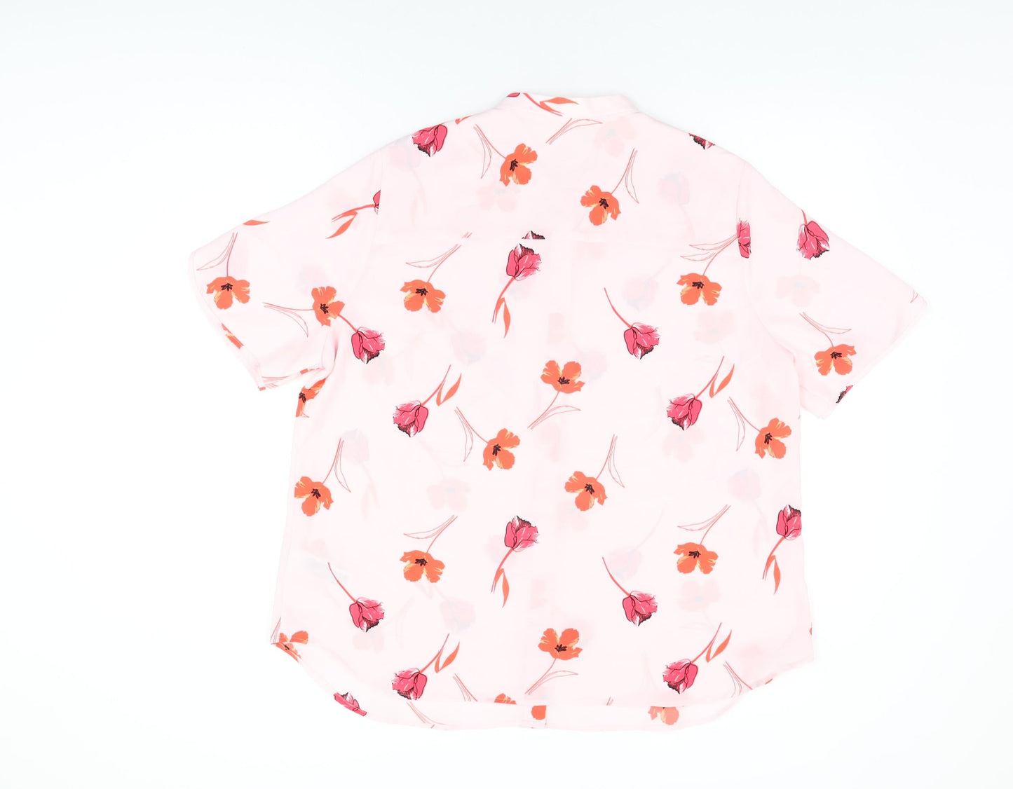 Womens UK Size 16 Marks and Spencer Pink Basic Button-Up
