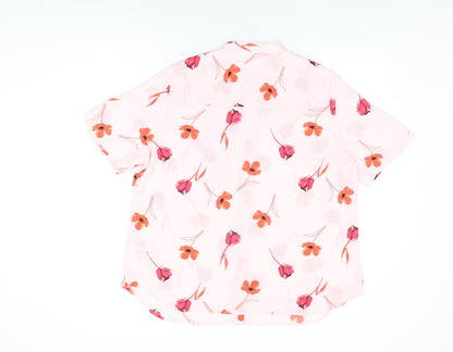 Womens UK Size 16 Marks and Spencer Pink Basic Button-Up