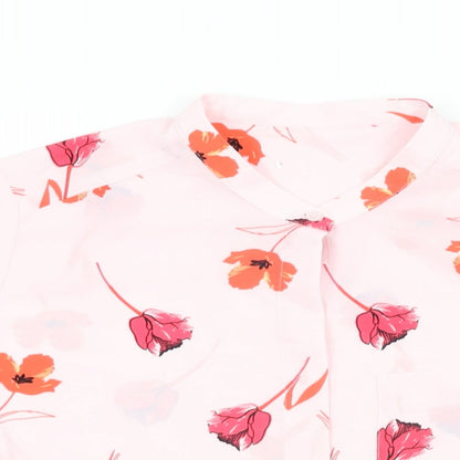 Womens UK Size 16 Marks and Spencer Pink Basic Button-Up