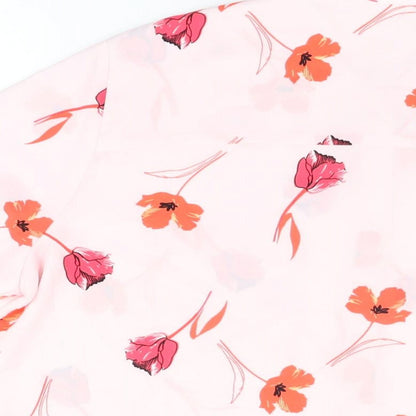 Womens UK Size 16 Marks and Spencer Pink Basic Button-Up