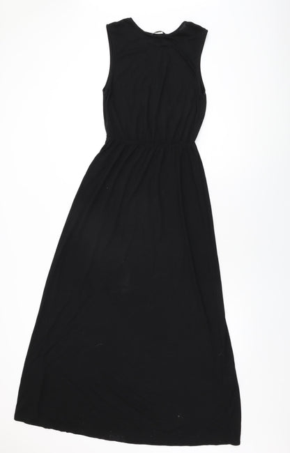 H&M Womens Black Polyester Maxi Size XS Round Neck Pullover