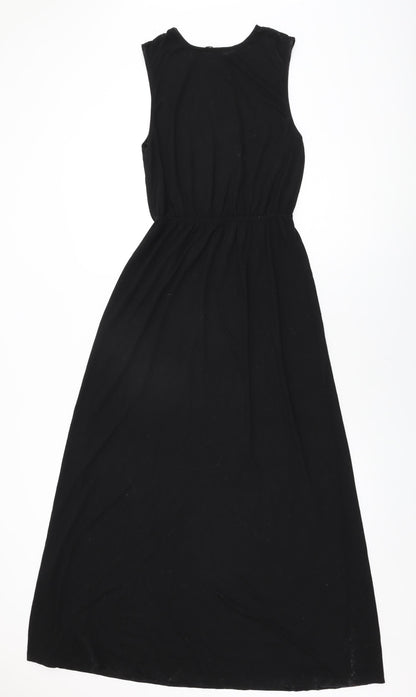 H&M Womens Black Polyester Maxi Size XS Round Neck Pullover