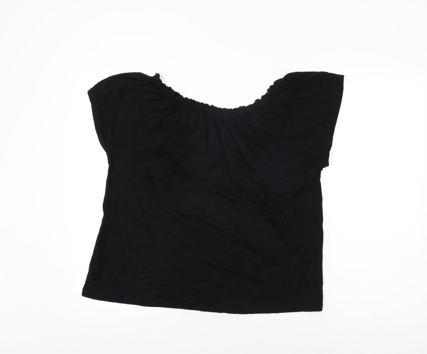 Womens UK Size 18 M&Co Black Basic T-Shirt