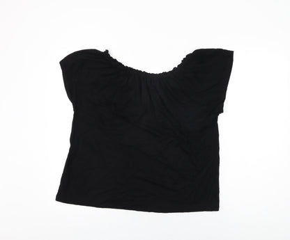 Womens UK Size 18 M&Co Black Basic T-Shirt