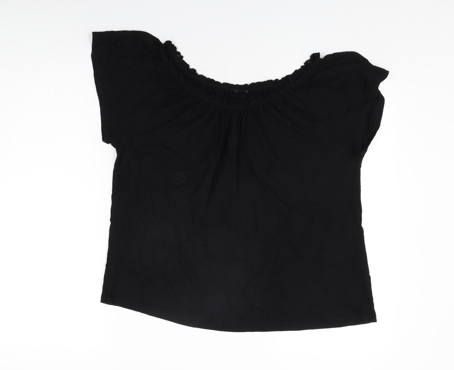 Womens UK Size 18 M&Co Black Basic T-Shirt