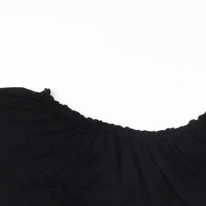 Womens UK Size 18 M&Co Black Basic T-Shirt