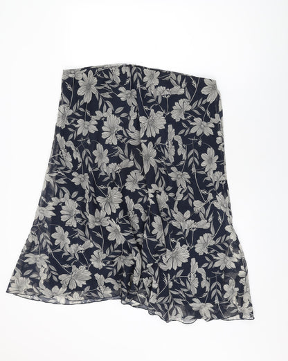 Isle Womens Blue Floral Polyester Swing Skirt Size 20