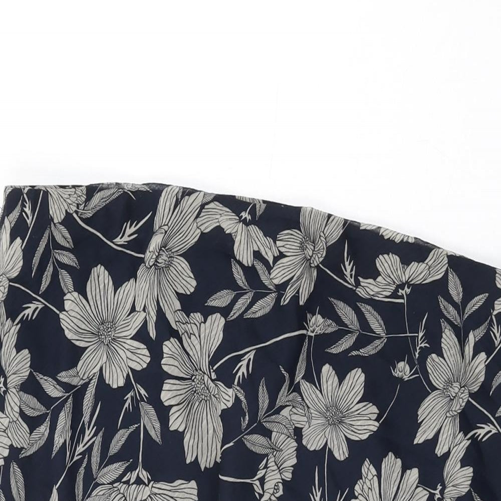 Isle Womens Blue Floral Polyester Swing Skirt Size 20