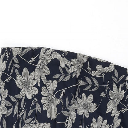 Isle Womens Blue Floral Polyester Swing Skirt Size 20