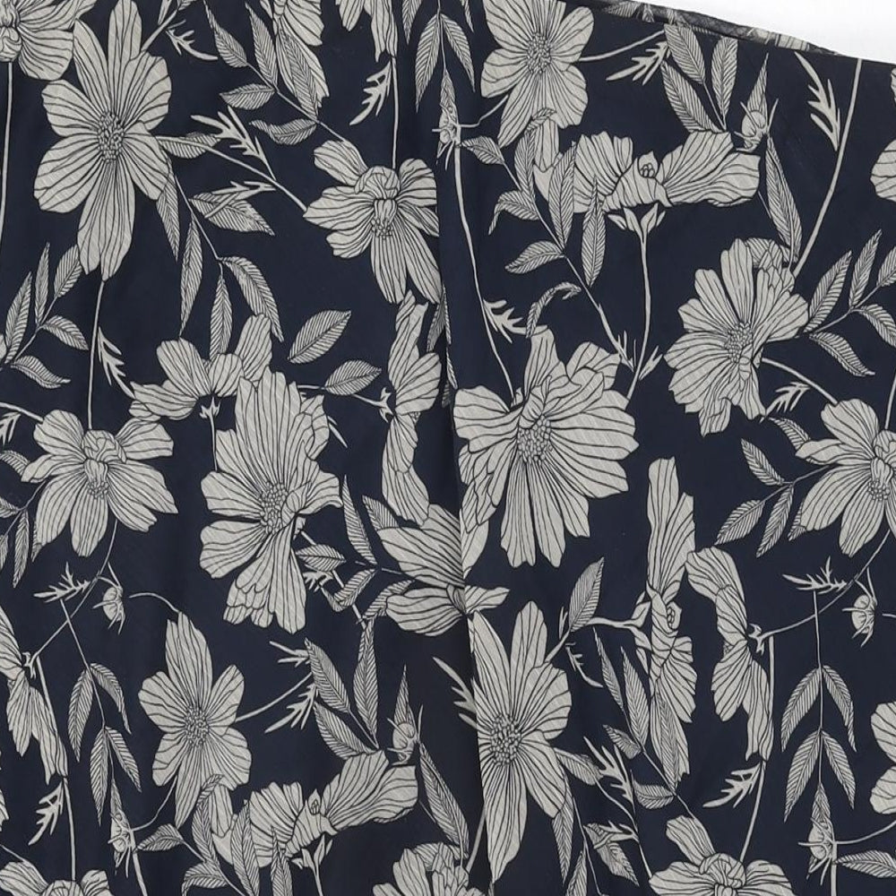 Isle Womens Blue Floral Polyester Swing Skirt Size 20