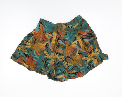 Miss Selfridge Womens Multicoloured Geometric Viscose Skort Skirt Size 12