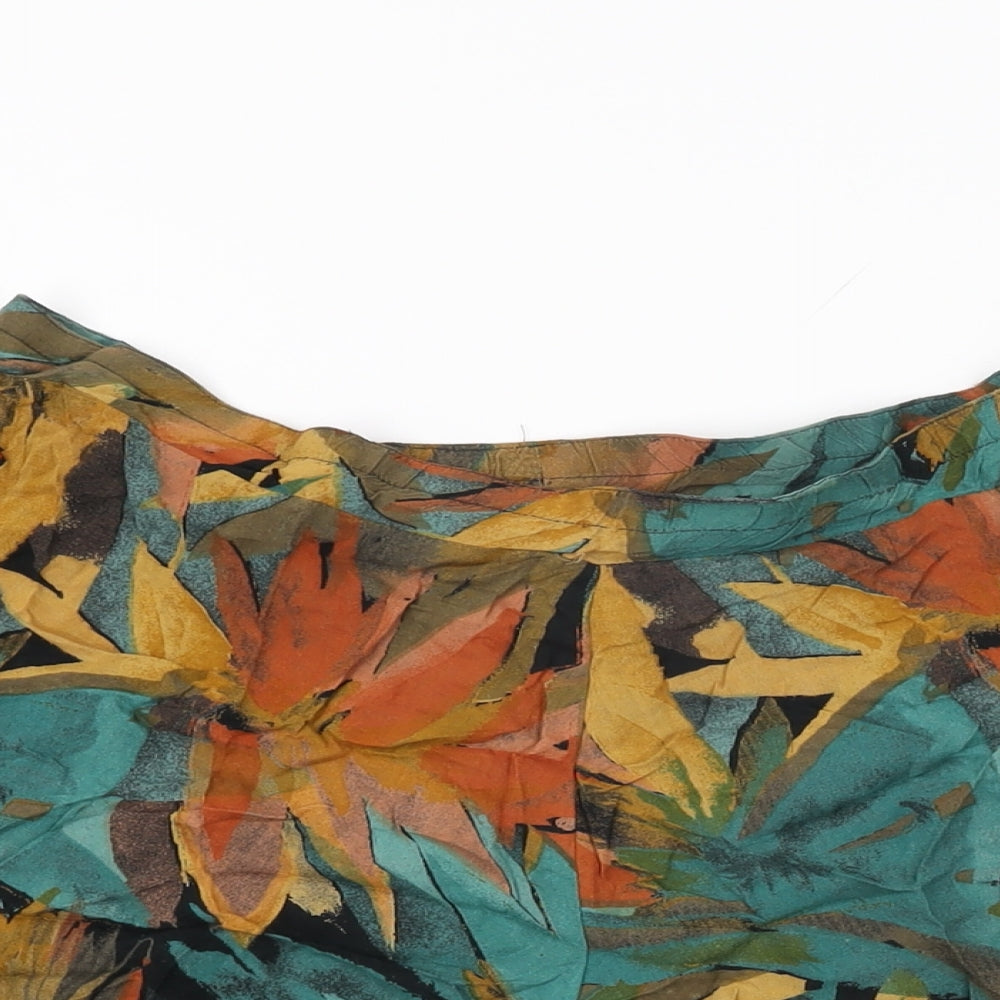 Miss Selfridge Womens Multicoloured Geometric Viscose Skort Skirt Size 12