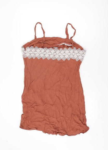 Womens UK Size 16 New Look Brown Basic T-Shirt