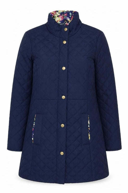 Womens UK Size 12 Betty Kay Blue Quilted Coat