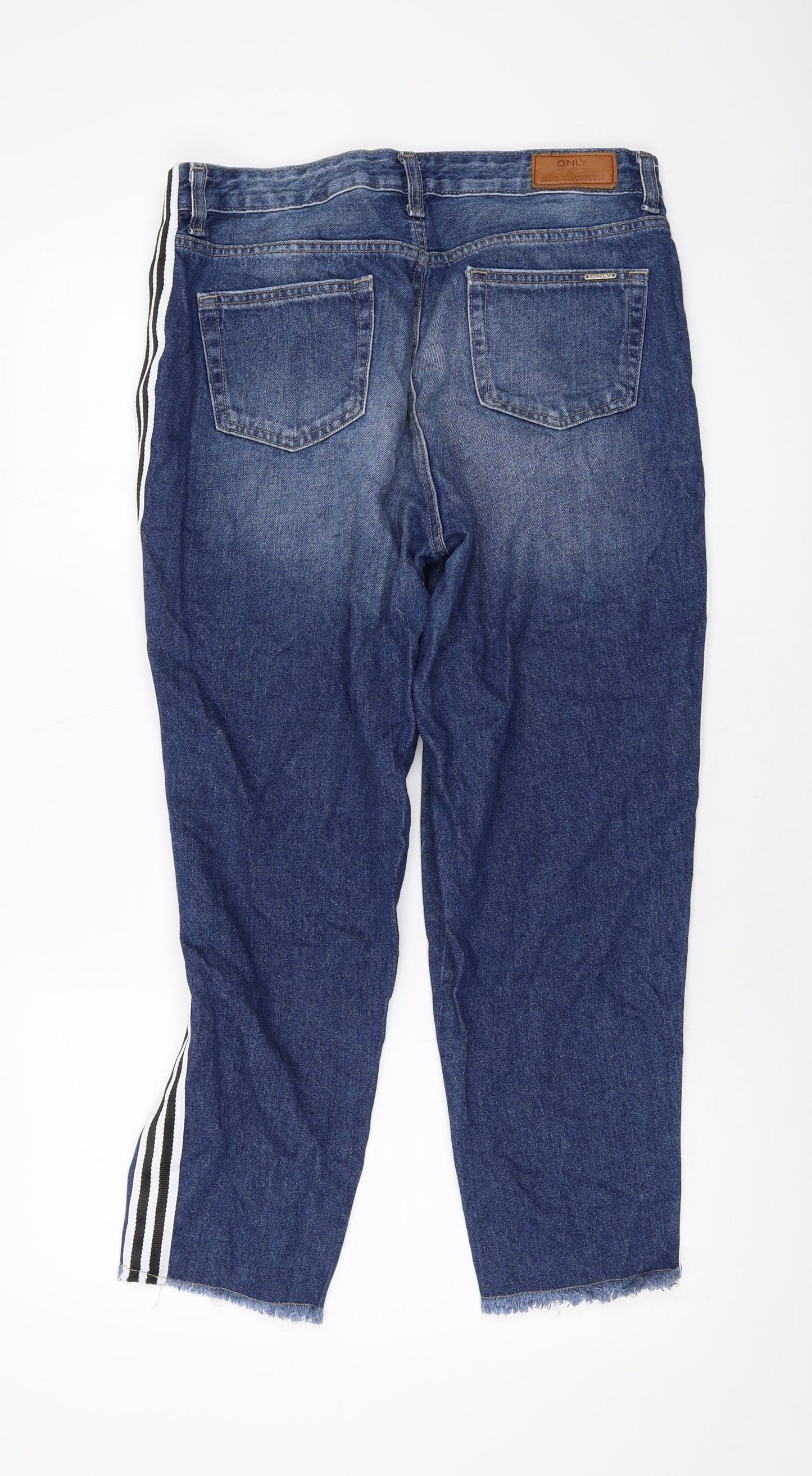 Onlu Womens Blue Cotton Mom Jeans Size L L26 in Regular Button