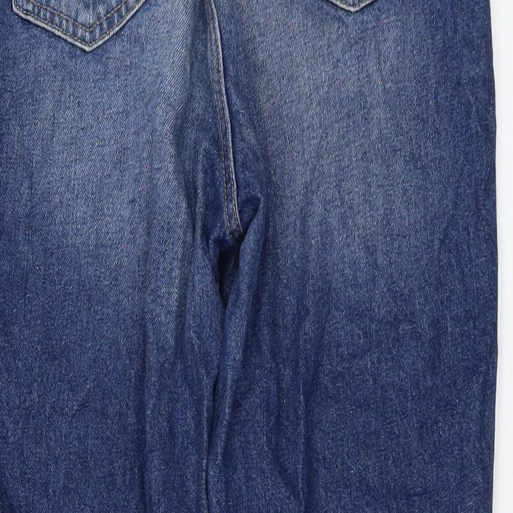 Onlu Womens Blue Cotton Mom Jeans Size L L26 in Regular Button