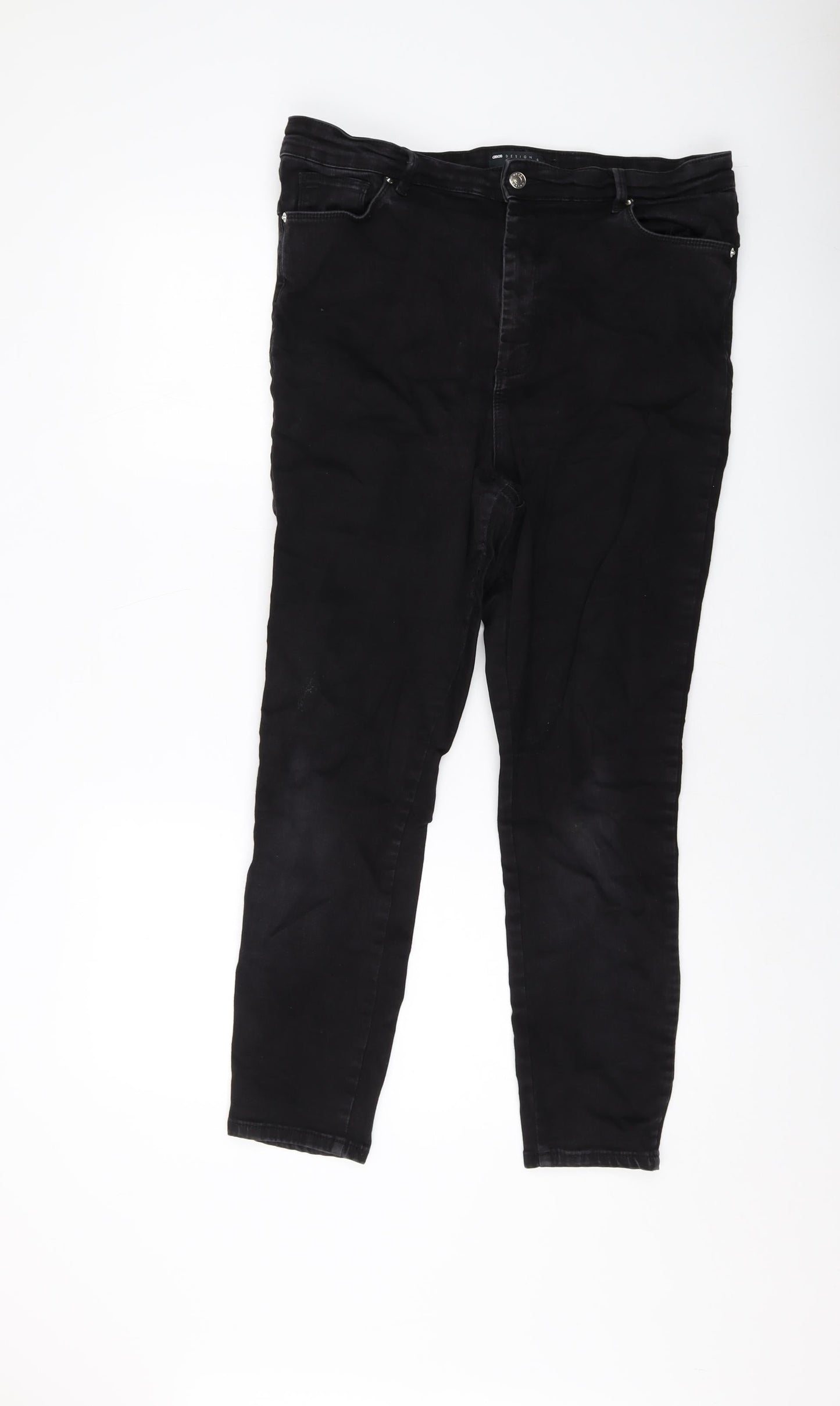 Asoos Womens Black Cotton Skinny Jeans Size 18 L25 in Regular Button