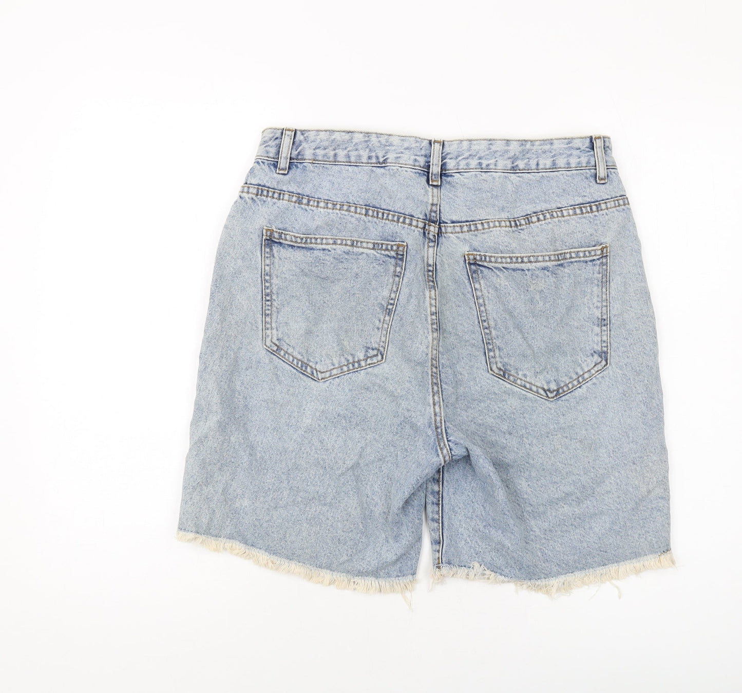 Cotton On Womens Blue Cotton Bermuda Shorts Size 12 L8 in Regular Button