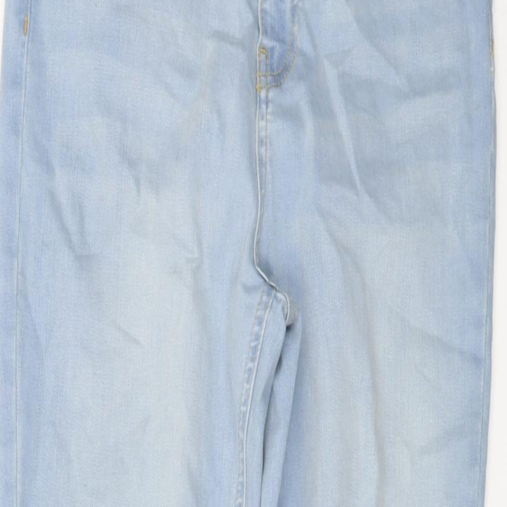 NA-KD Womens Blue Cotton Skinny Jeans Size 12 L28 in Regular Button