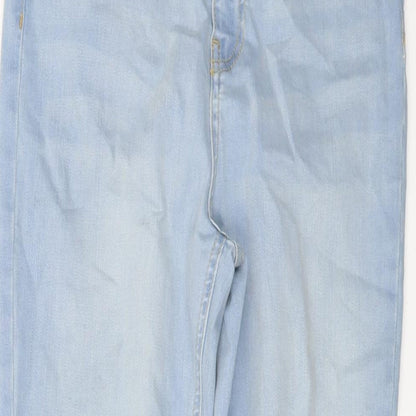 NA-KD Womens Blue Cotton Skinny Jeans Size 12 L28 in Regular Button
