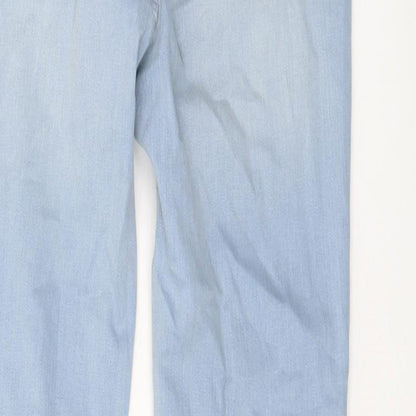 NA-KD Womens Blue Cotton Skinny Jeans Size 12 L28 in Regular Button