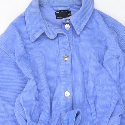 Asoso Womens Purple Cotton Shirt Dress Size 6 Collared Button
