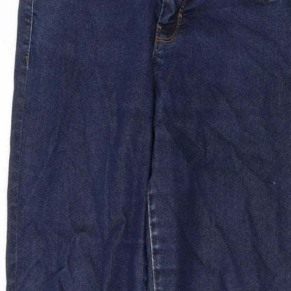 Dorothy Perkins Womens Blue Cotton Skinny Jeans Size 12 L28 in Regular Button