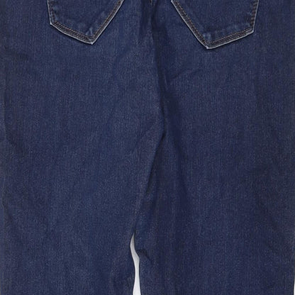 Dorothy Perkins Womens Blue Cotton Skinny Jeans Size 12 L28 in Regular Button